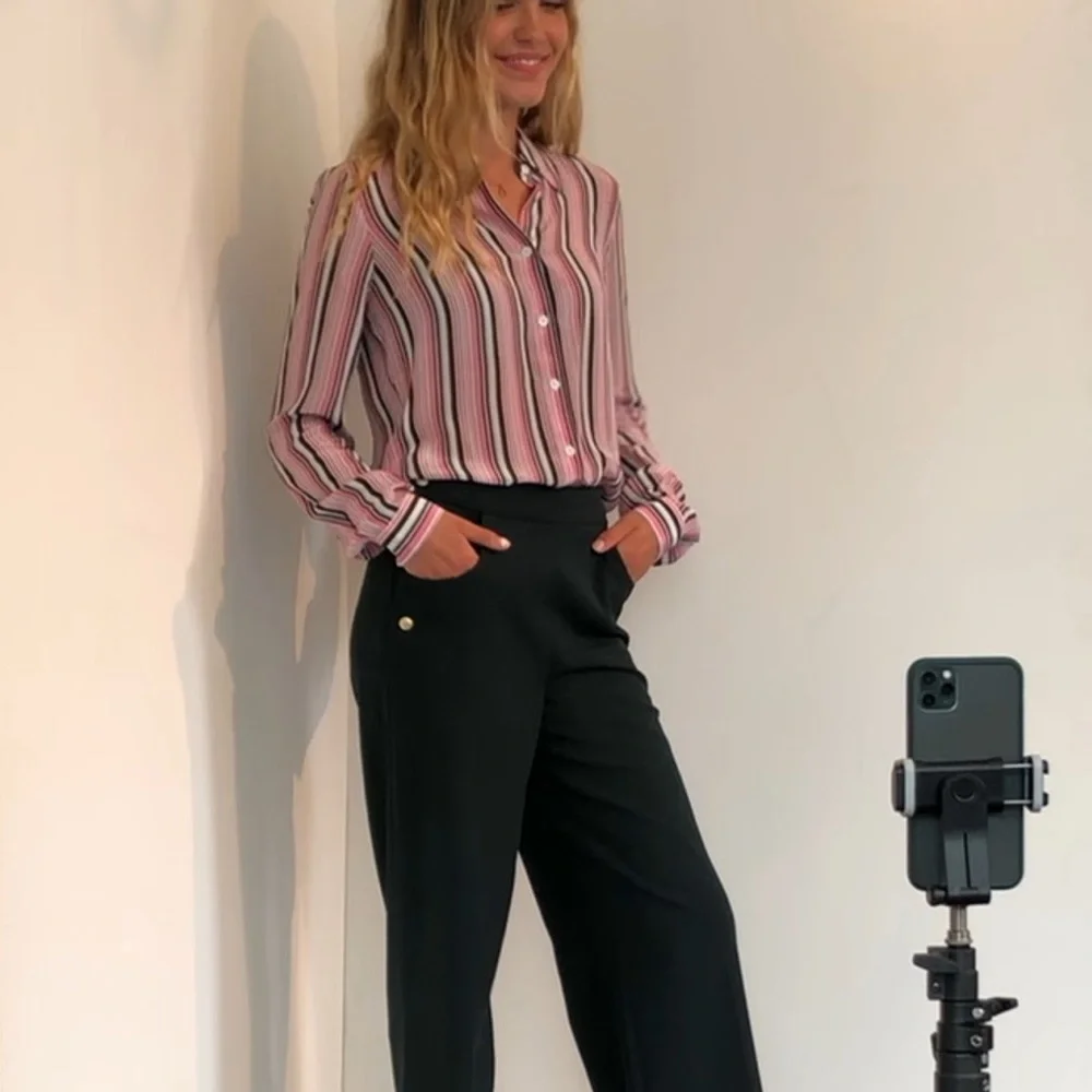 NWOT Etcetera Striped Blouse Pink and Green Size 2 - Picture 7 of 16